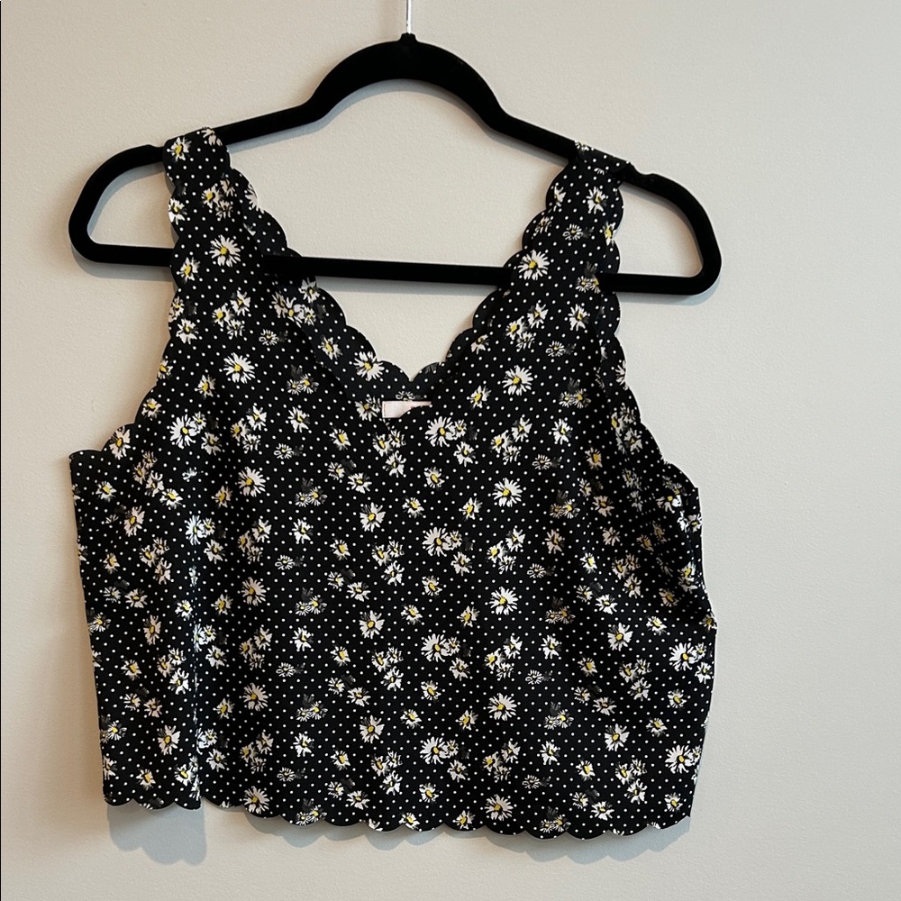 BONGO Black Floral Crop Top